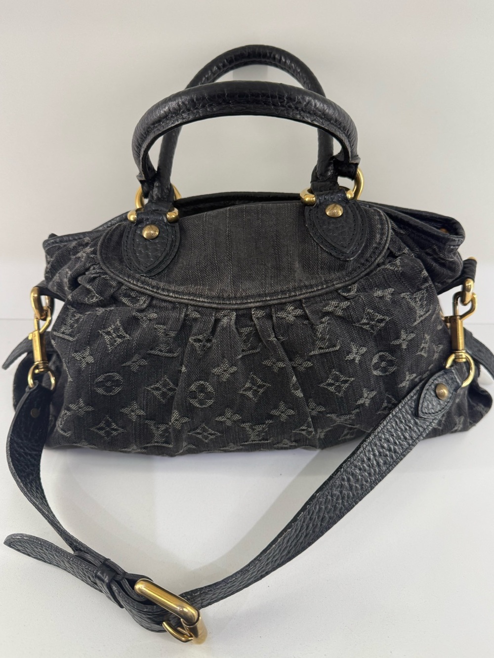 Louis Vuitton Black Denim Neo Cabi MM Designer Bag